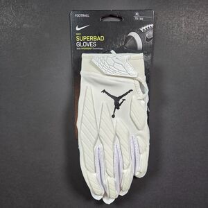 Nike Superbad 5.0 Football Gloves White Jordan Brand Mens XL New With Tags